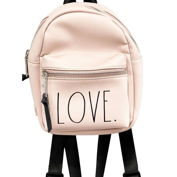 Rae Dunn Love Mini/Small Convertible Backpack Slingback Blush Color NWOT - Picture 2 of 11